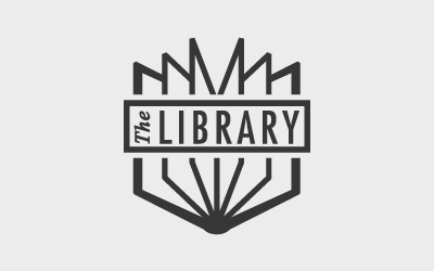 Letterpress style logo for The Library